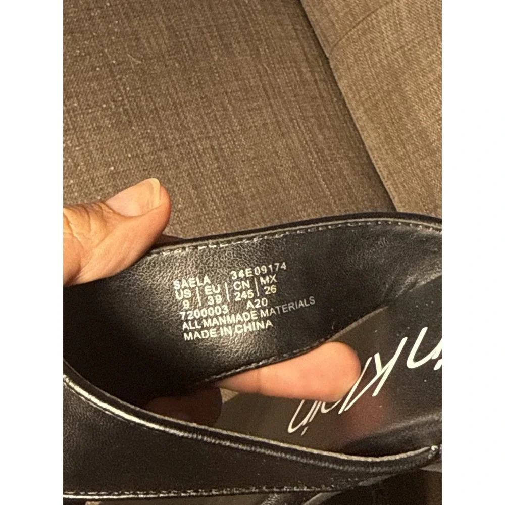 CK embossed black leather sandals 9 Calvin Klein